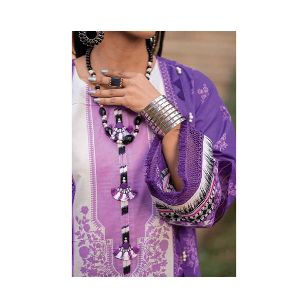 Mizaj – Orchid Purple Unstitched Lawn (3-Piece)