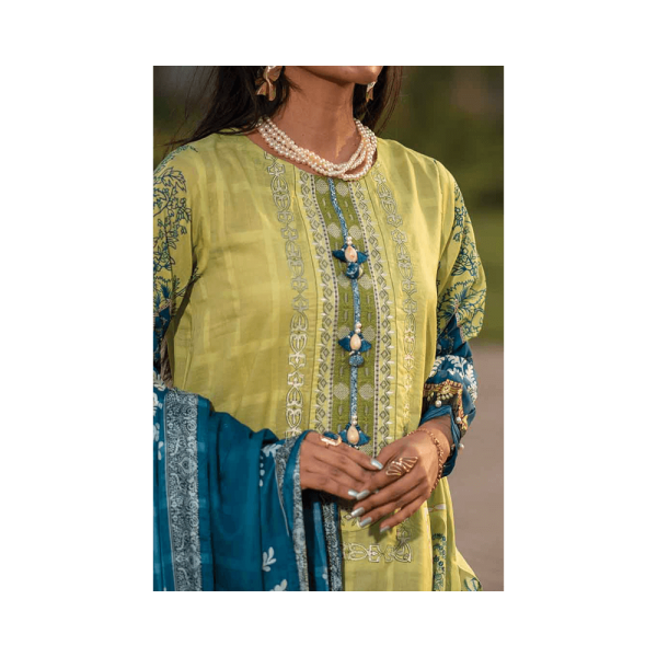 Mizaj – Flaxen Yellow Unstitched Embroidered Lawn (3-Piece)
