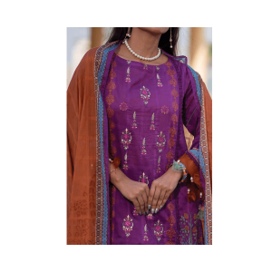 Mizaj – Orchid Purple Embroidered Unstitched Lawn (3-Piece)