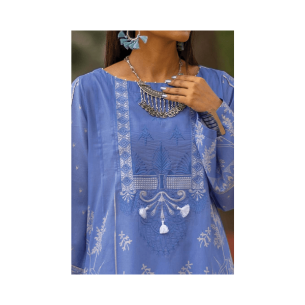 Mizaj –Chetwode Blue Unstitched Embroidered Lawn Shirt (1-Piece)