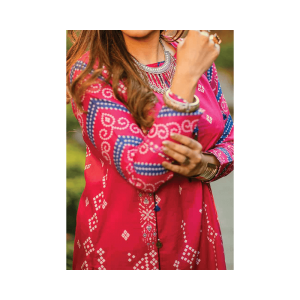 Mizaj – Magenta Pink Unstitched Digital Printed Lawn Shirt (1-Piece)