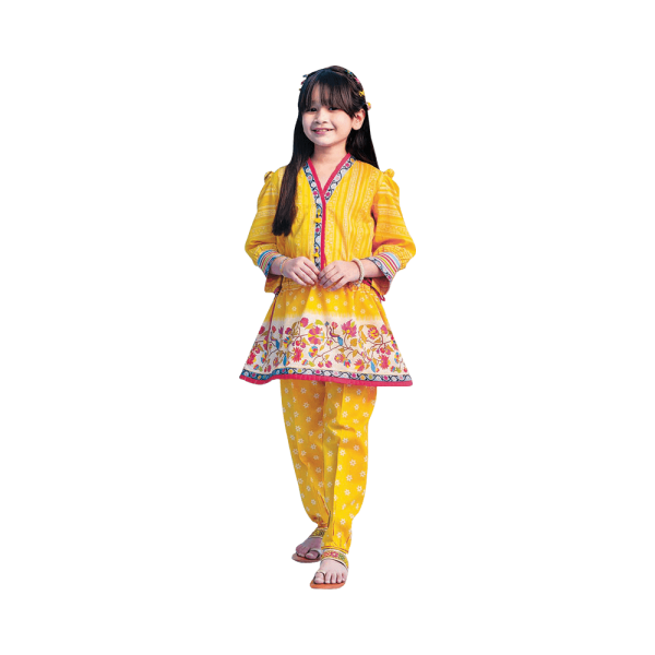 Mizaj – Pineapple Unstitched Digital Printed Lawn For Girls (2-Piece) - Image 2