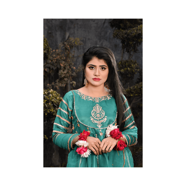 Raas Pret – Light Green Silk Pishwas Frock (3 Pcs)