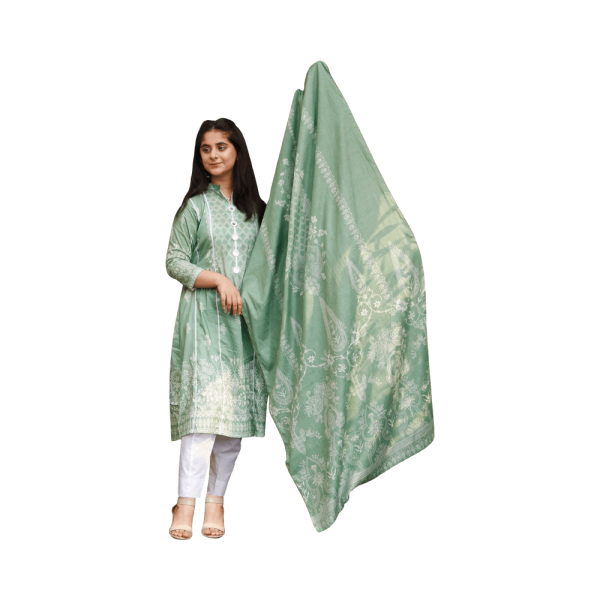 Labisa – Fern Green Printed Unstitched Lawn (3-Piece) – Mother Collection - Image 2