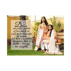 Labisa – Munsell Yellow Printed Unstitched Lawn (3-Piece) – Mother Collection