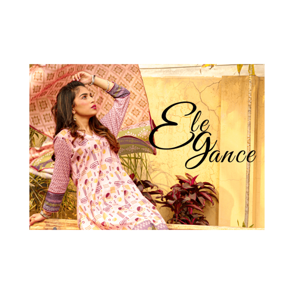 Labisa – Salmon Pink Printed Unstitched Lawn (3-Piece) – Mother Collection