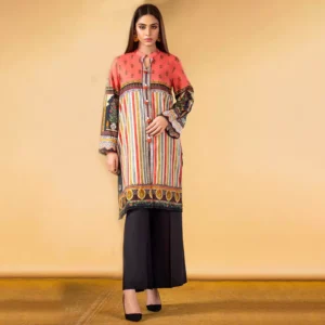 Ayrah – Pink Printed Lawn Shirt - 1 Piece Unstitched - Lawn Kurti | Mayaar
