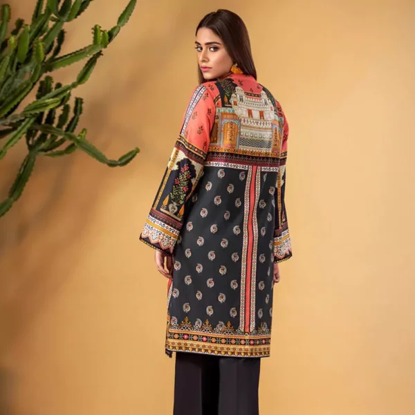 Ayrah – Fiery Rose Pink Digital Printed Lawn Shirt (Unstitched) - Image 2