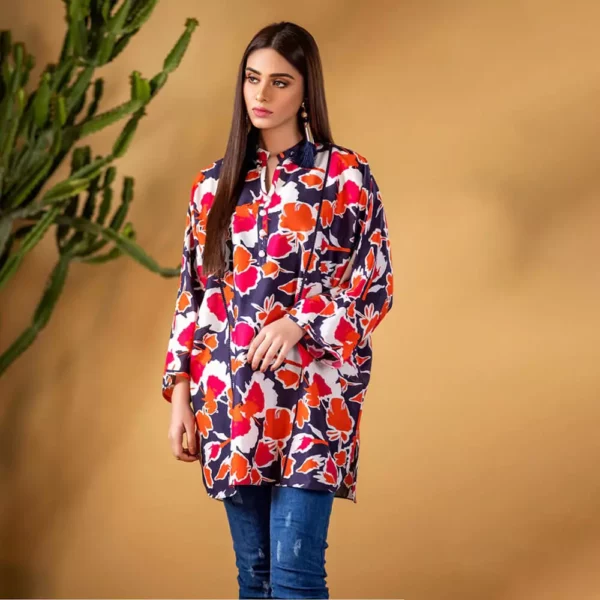 Ayrah – Multi Printed Lawn Shirt - 1 Piece Unstitched - Lawn Kurti | Mayaar