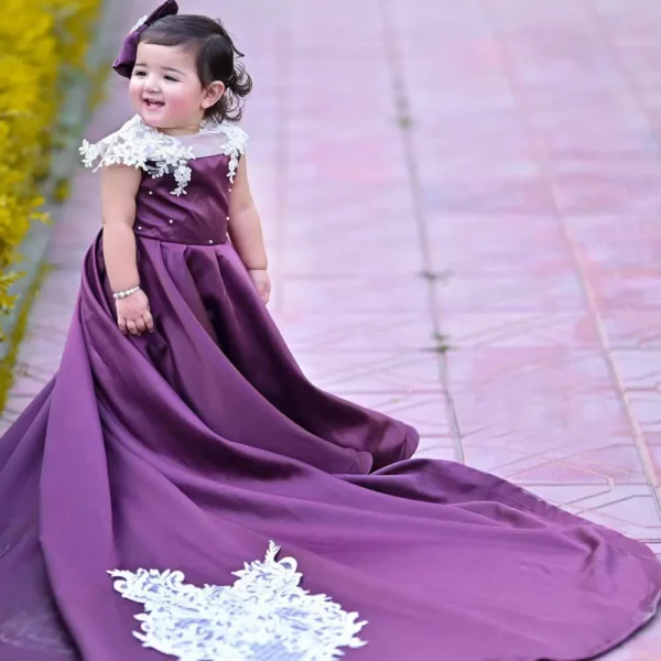 Bloon – Orchid Silk Line Long Tail Frock - Image 3