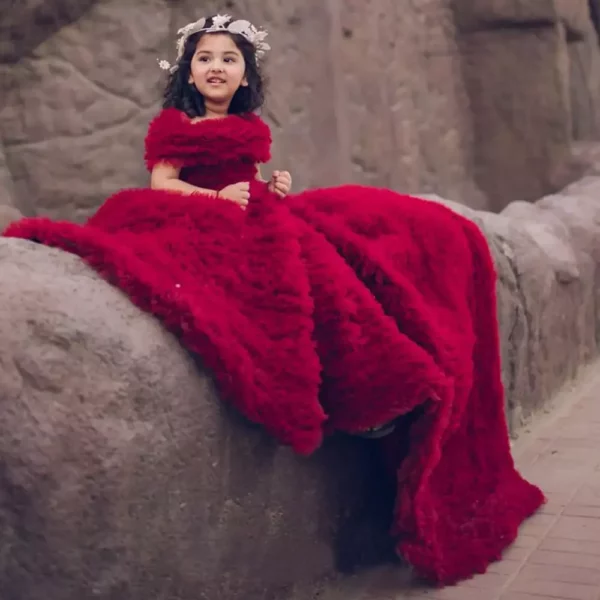 Bloon – Red Carpet Long Tail Kids Frock - Image 4