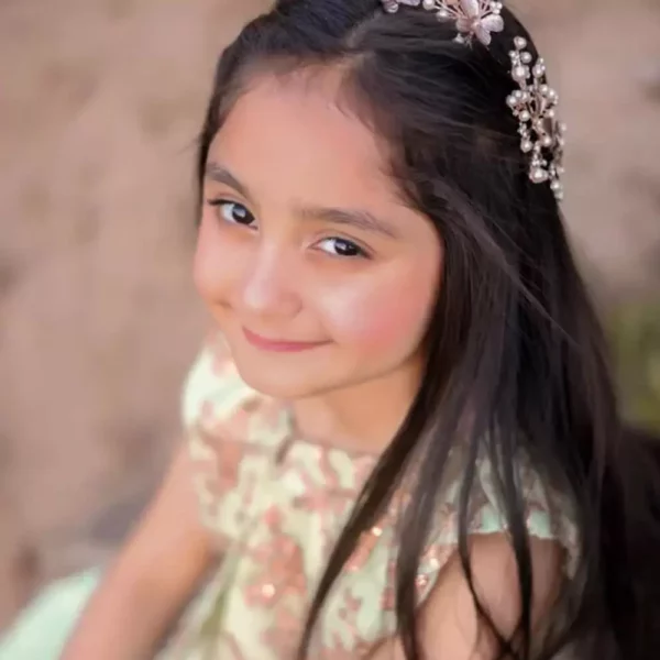 Bloon – Pistachio Crushed Silk Kids Maxi Dress - Image 2