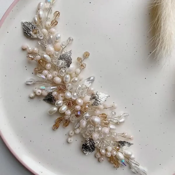Glam Accessories | Handmade Beaded Headpiece Hair Bun Embellishment | Mayaar