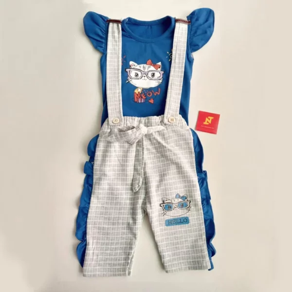 Tods N Teens – Meow Dungarees – Baby Jumpsuit - Kids Romper | Mayaar