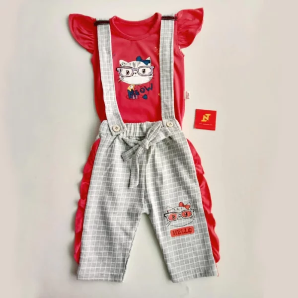 Tods N Teens – Meow Dungarees – Baby Jumpsuit - Kids Romper | Mayaar
